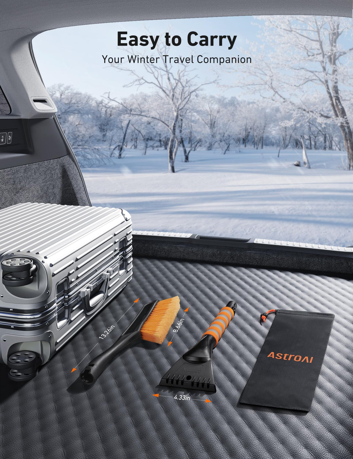 AstroAI brush clearing windshield fast to speed up winter mornings