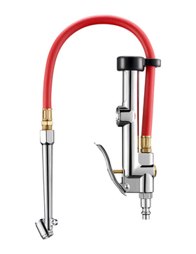 AstroAI inflator front view showing full gauge and hose for easy reading