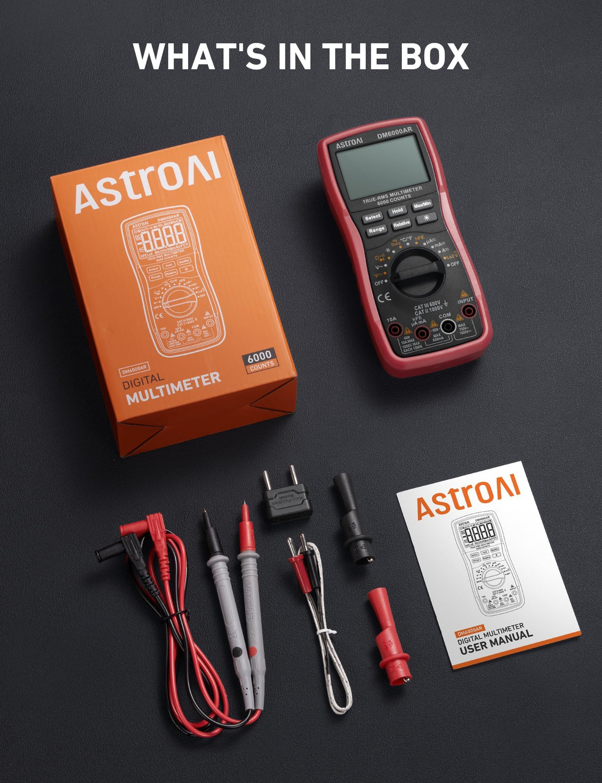 AstroAI next to a tape measure to show compact size and portability