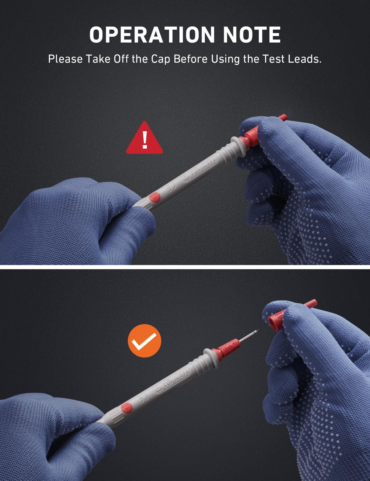 AstroAI attached temperature probe measuring component temperature for diagnostics