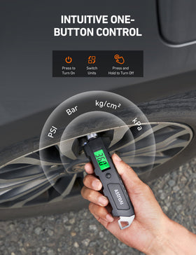 AstroAI nozzle sealing to a Schrader valve giving fast accurate pressure readings benefit