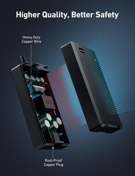 AstroAI pure copper wire detail, efficient low-resistance power transfer