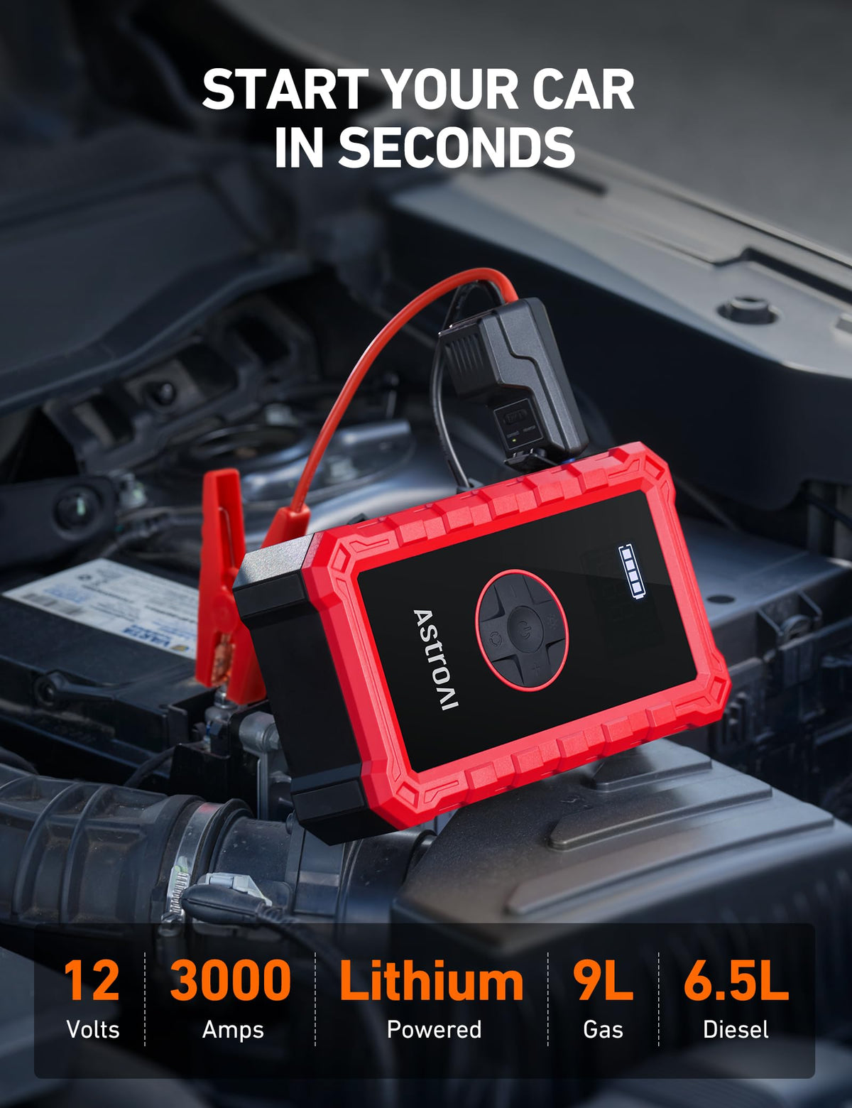 AstroAI S8 Air large 2.4-inch screen closeup for clear status reading