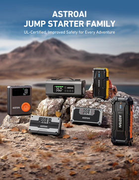 AstroAI S8 used roadside assisting a car providing compact dependable emergency power