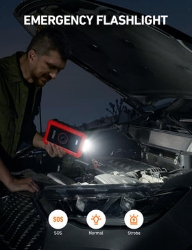 AstroAI S8 Air stored in a car trunk for convenient emergency readiness