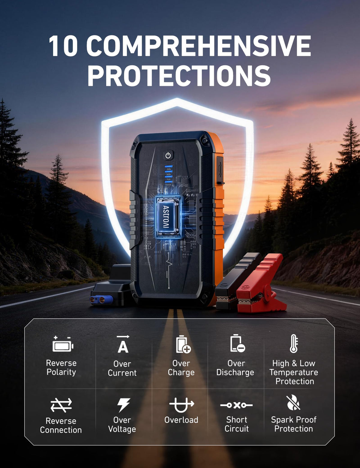 AstroAI held in hand to show scale and lightweight design for convenient storage and transport