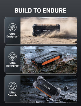 AstroAI S8 Ultra being dropped on pavement showing rugged build and durability benefit