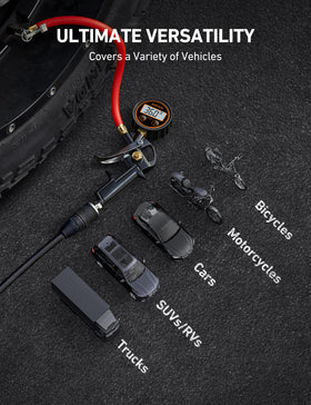AstroAI T1 next to a smartphone showing lightweight portable size advantage