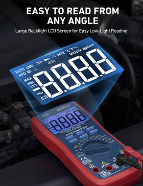 AstroAI test leads and temperature probe arranged for quick setup and safety
