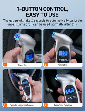 AstroAI textured ergonomic grip shown in hand for secure hold and one-handed use