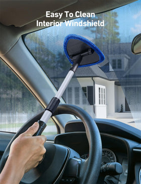 AstroAI tool cleaning a car interior windshield for streak-free visibility