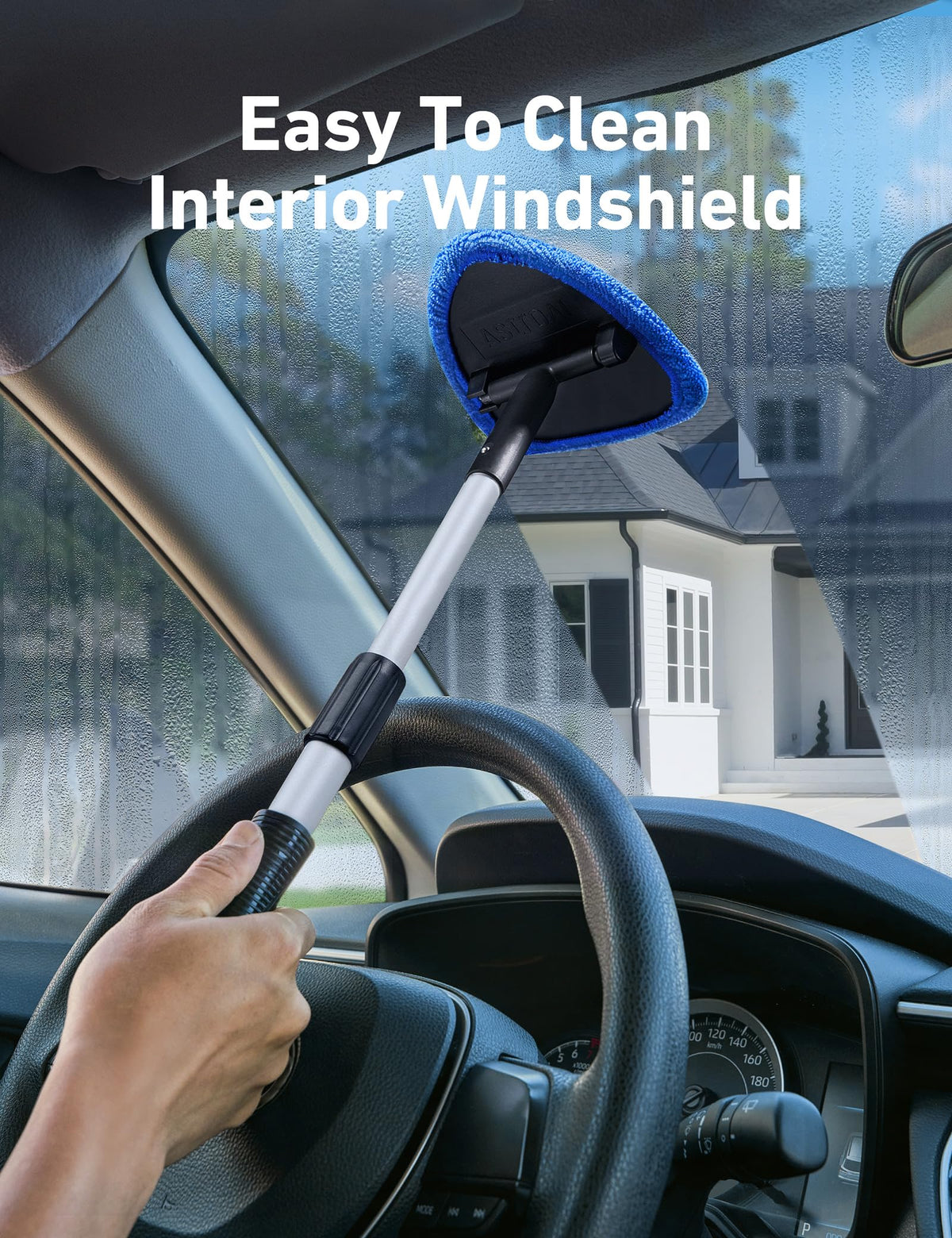 AstroAI tool cleaning SUV windshield enabling quick exterior maintenance