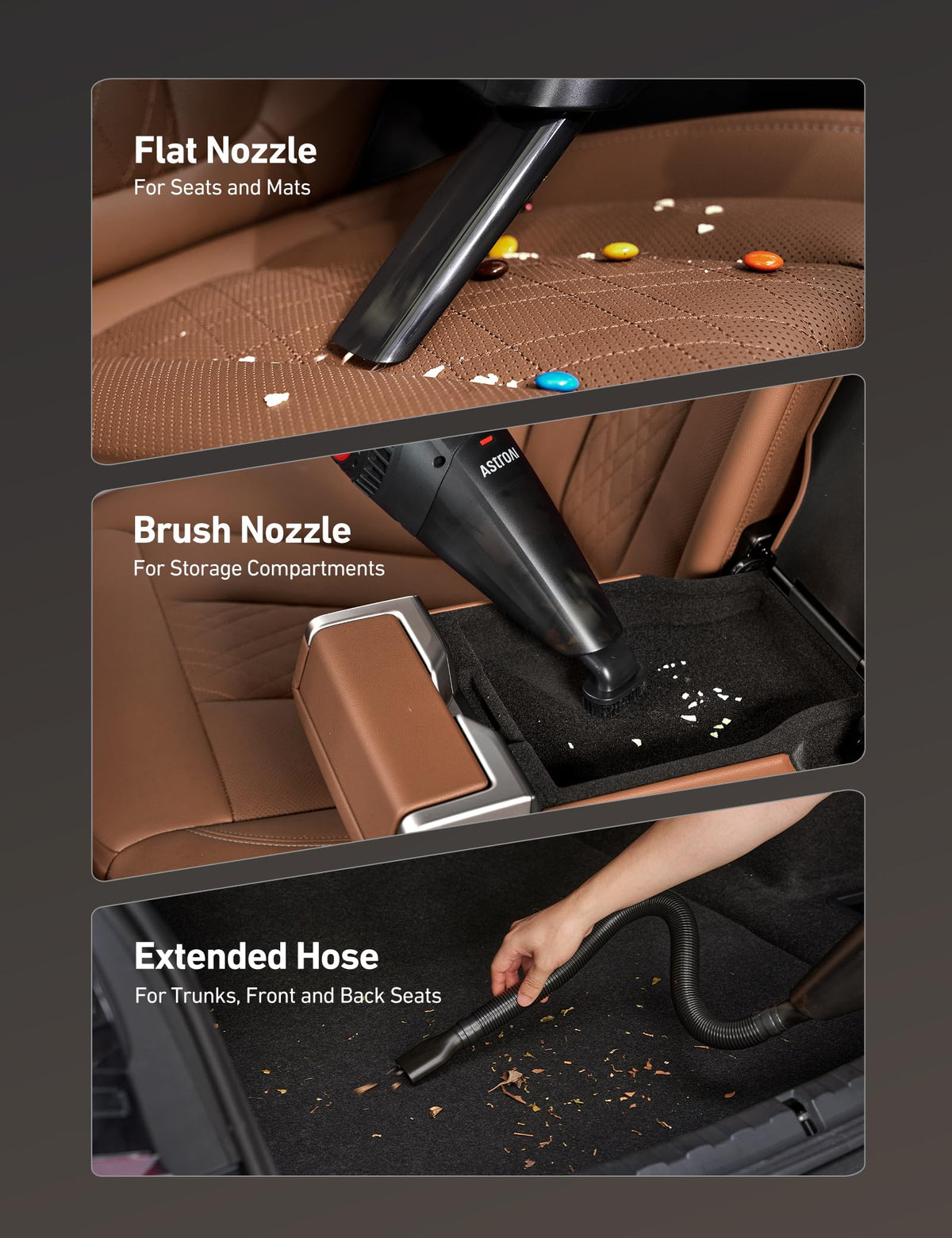 AstroAI V2 cleaning car interior removing pet hair for quick tidy-ups