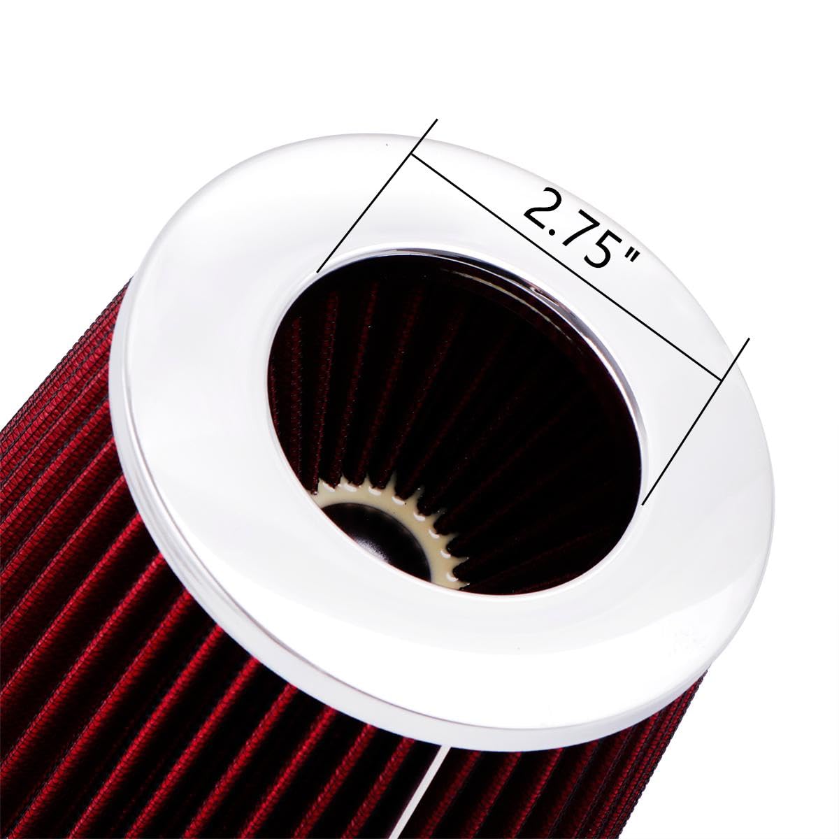 ASYXPCRH size comparison with ruler showing 2.5 inch inlet scale benefit