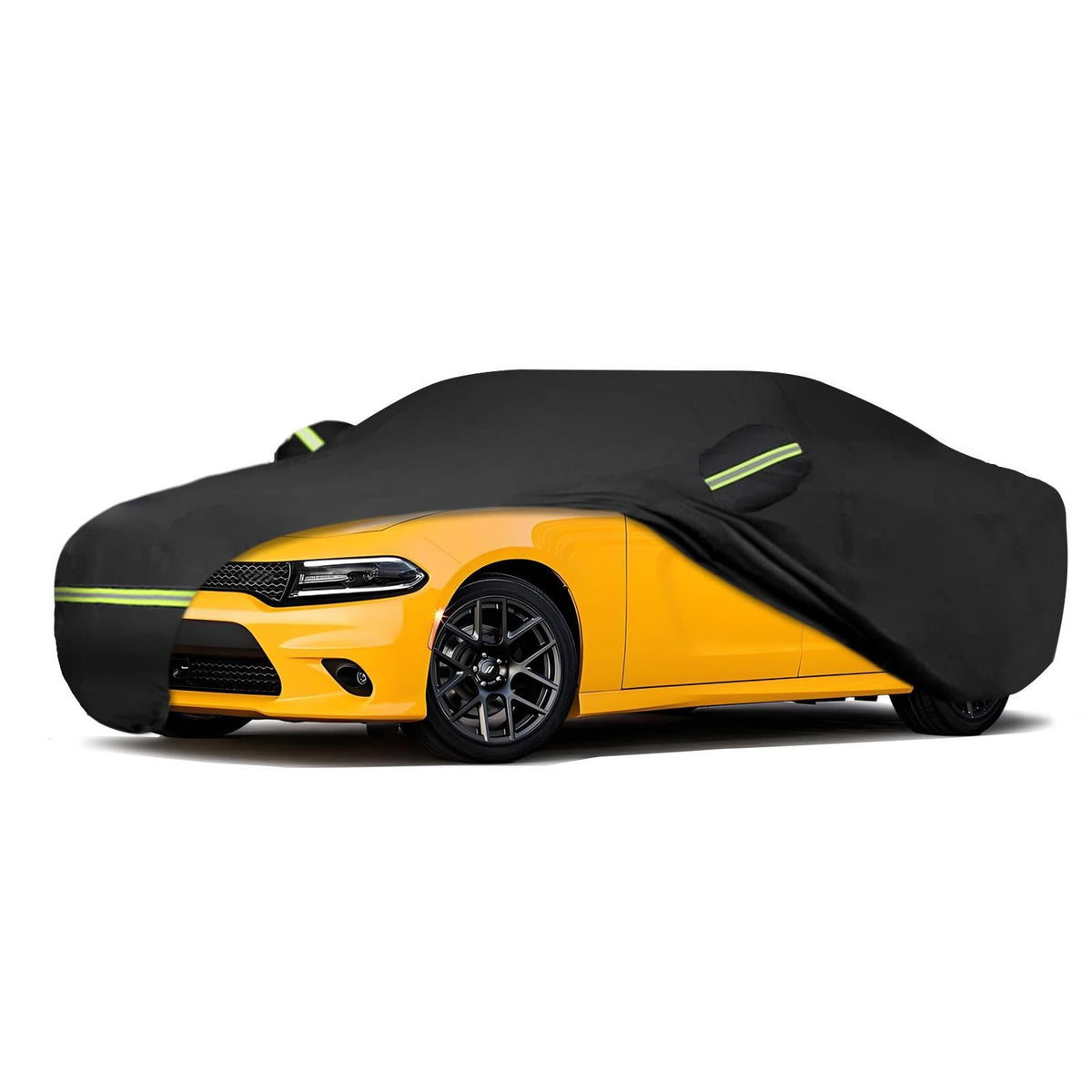 ATBKJ front view on Dodge Charger showing full coverage and protection
