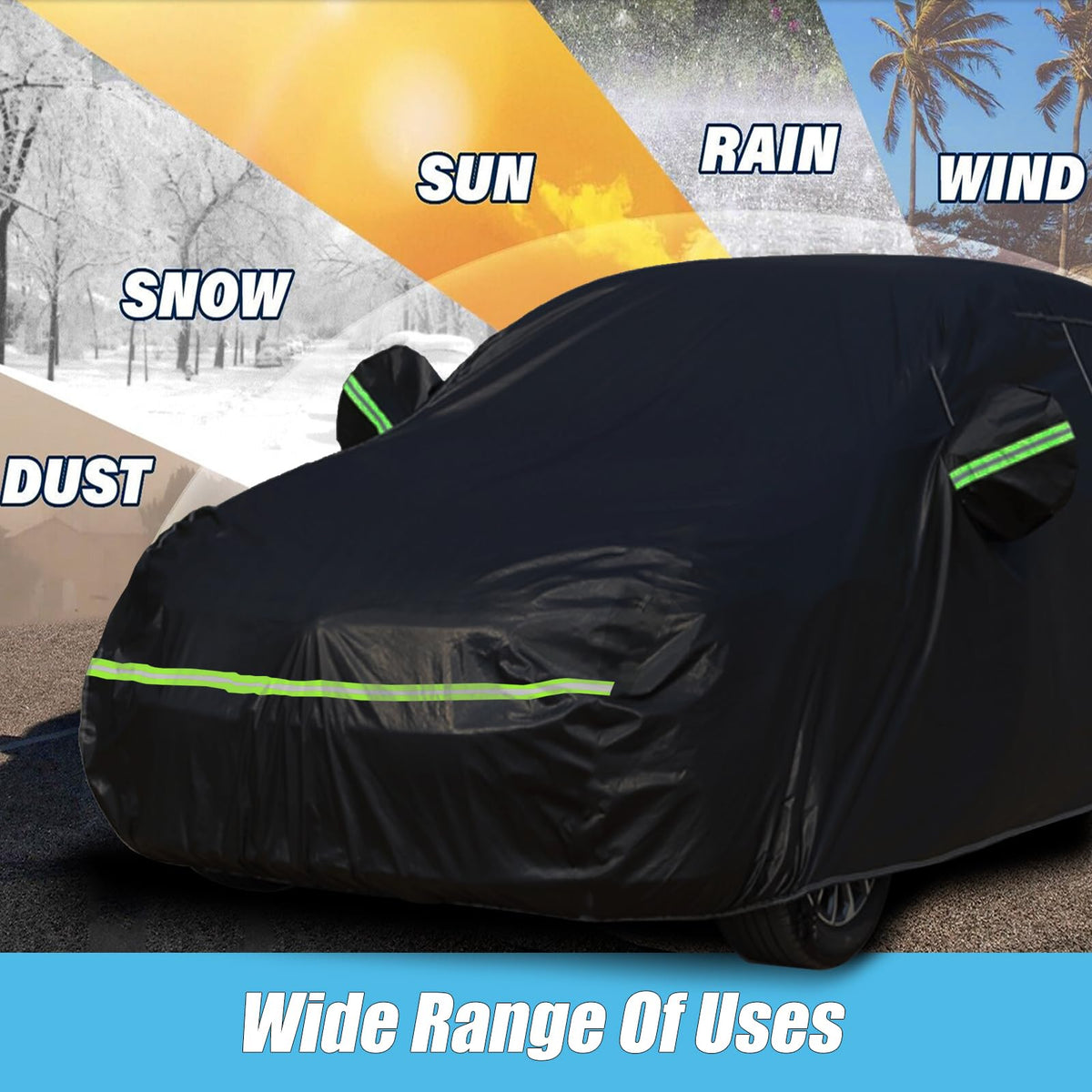 ATBKJ lifestyle shot of covered Charger outdoors conveying all-weather protection