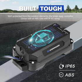 ATEM POWER LiFePO4 battery terminal detail showing secure connections and reliable power benefit