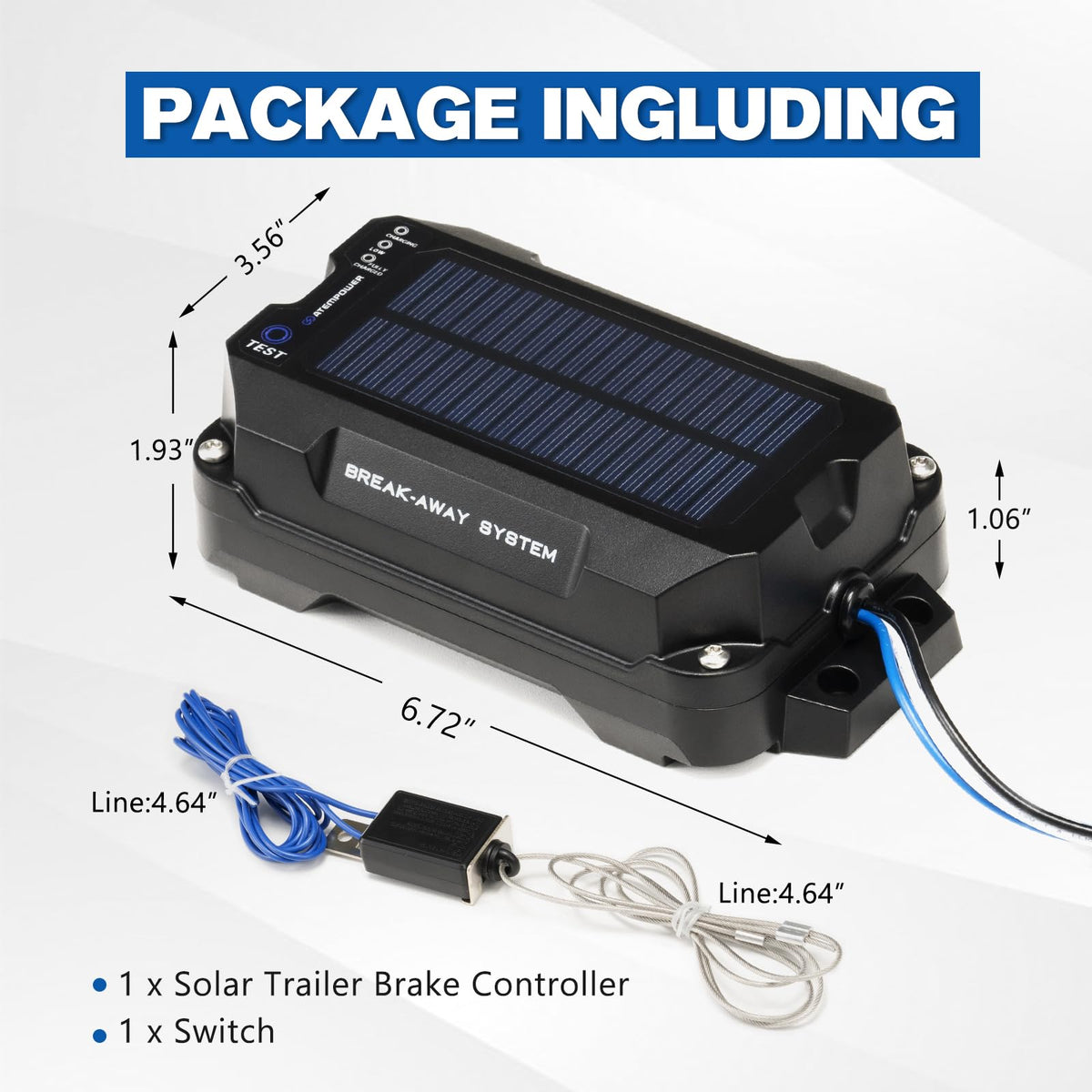 ATEM POWER size comparison next to toolbox illustrating compact footprint for easy mounting benefit