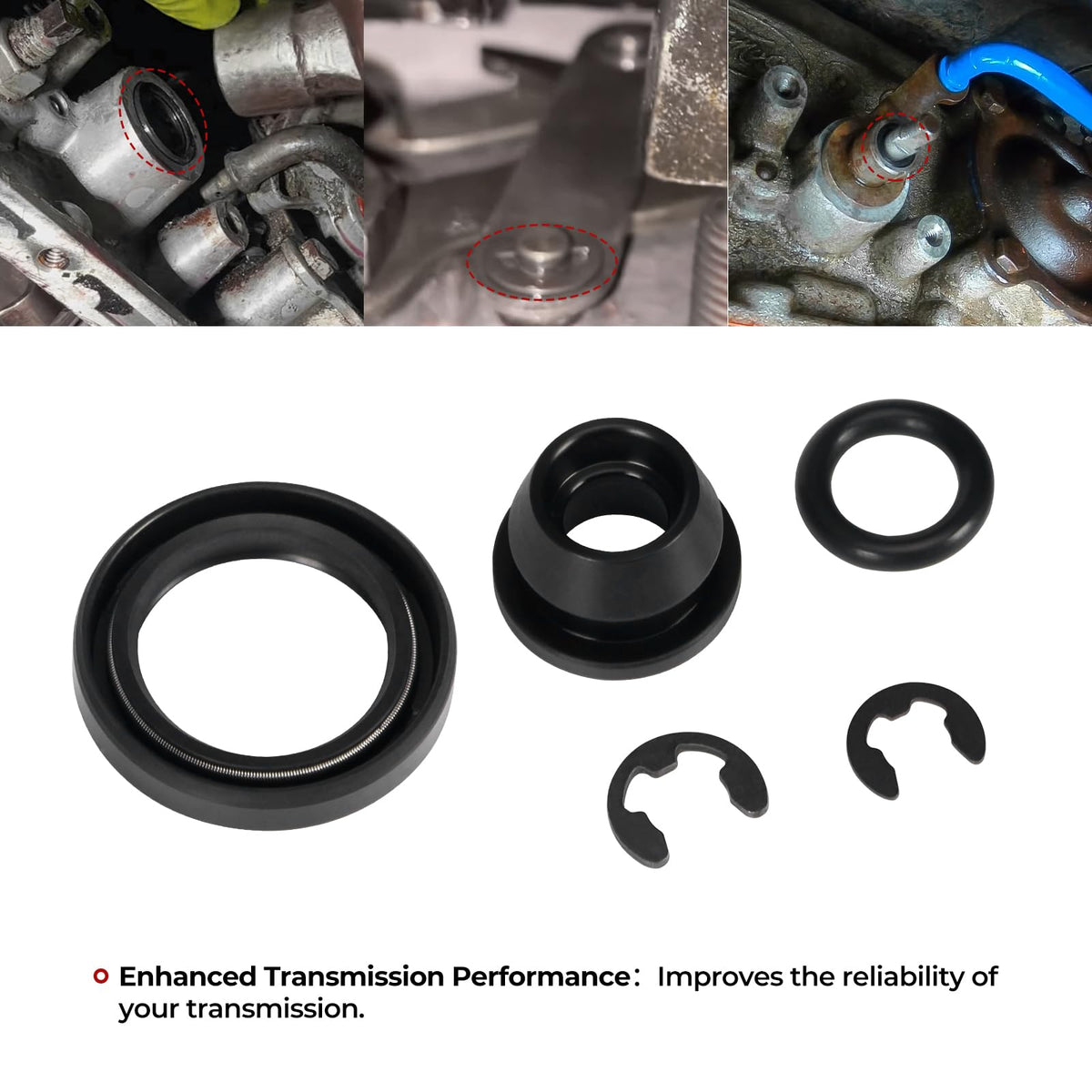Atesilor kit being installed on shift linkage, prevents transmission oil seepage