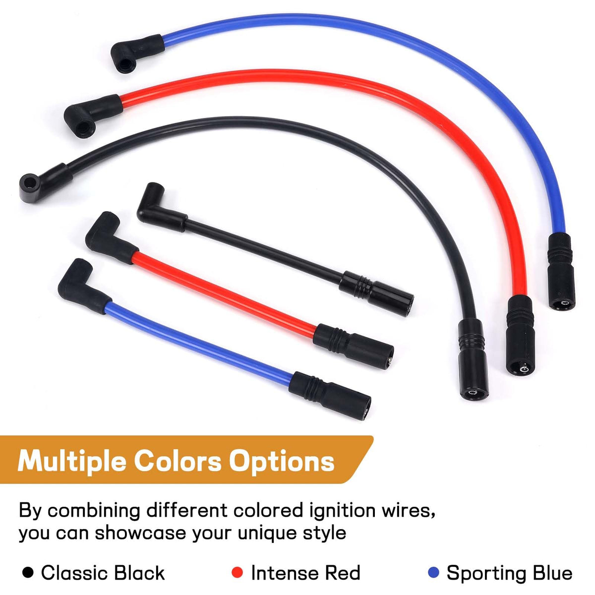 Atesilor wires in a garage with Softail motorcycle demonstrating easy DIY replacement