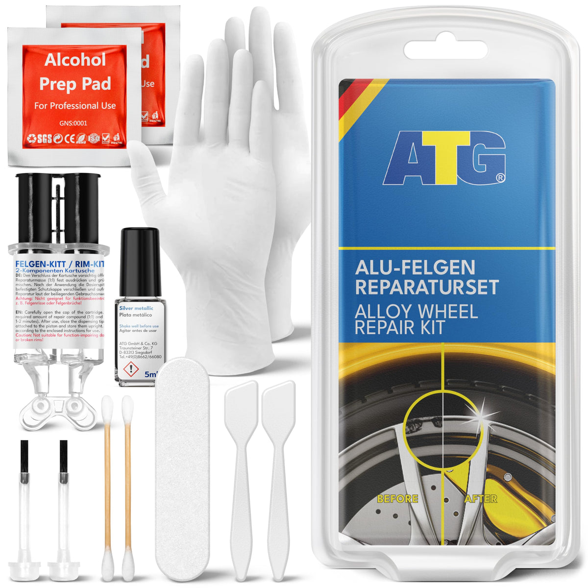 ATG front packaging showing full repair kit and visible tools for fast repairs