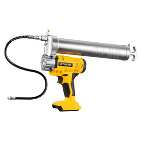 ATIVERE grease gun front view showing compact body and ergonomic handle for easier carrying