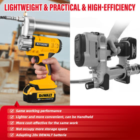ATIVERE grease gun LED light and trigger detail offering safer connections in low-light conditions