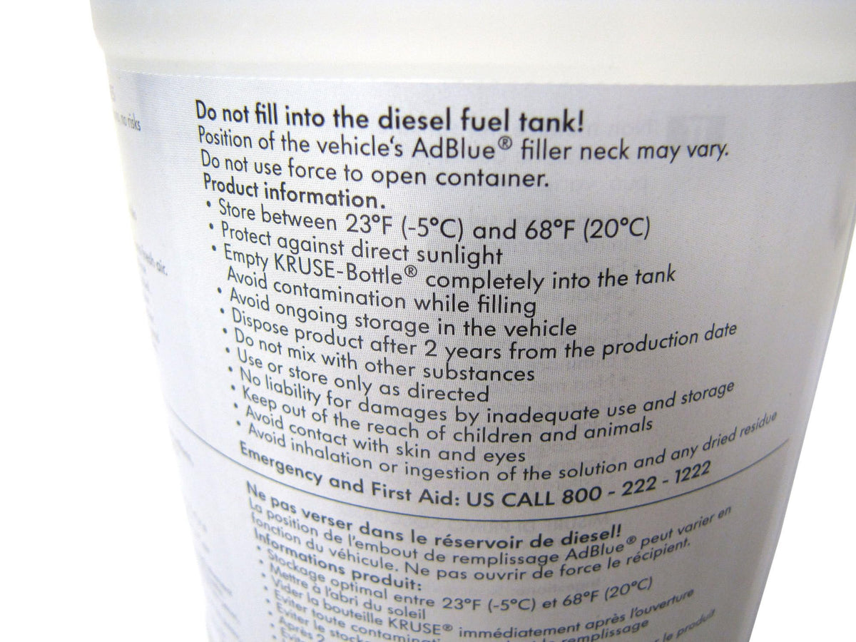 Atlantic British AdBlue bottles shown to scale with clear OEM labels for easy identification