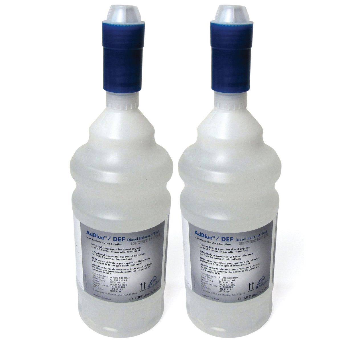 Atlantic British AdBlue front packaging showing two half-gallon bottles, convenient refill kit