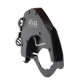 ATLAS Throttle Lock installed on handlebar demonstrating easy fit and reduced wrist strain
