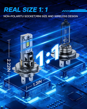 AtomBulb H7 installed in headlight, plug-and-play installation benefit