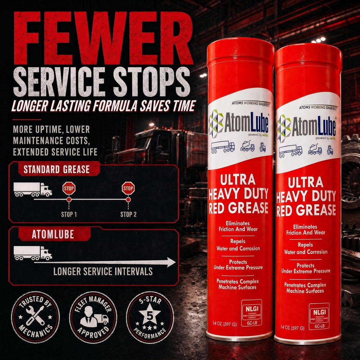 AtomLube being used on chassis joint showing reduced wear benefit
