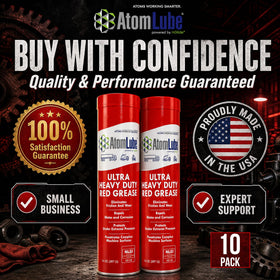 AtomLube grease resisting water flow to show washout resistance and longevity