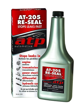 ATP Automotive AT-205 added to fluid reservoir demonstrating safe application and reduced leak risk