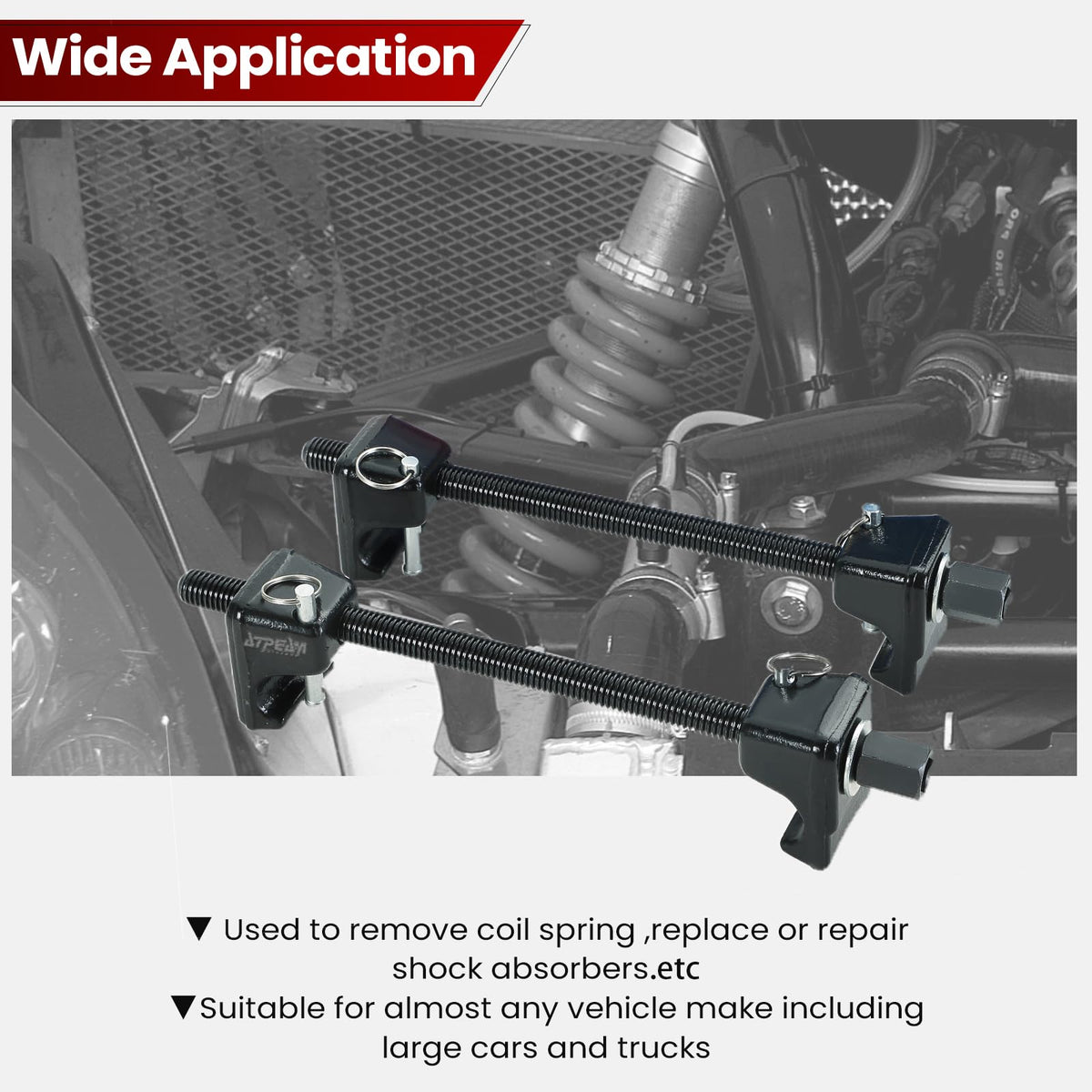 ATPEAM compressor beside a 7/8-inch wrench for scale, showing fit and adjustment convenience