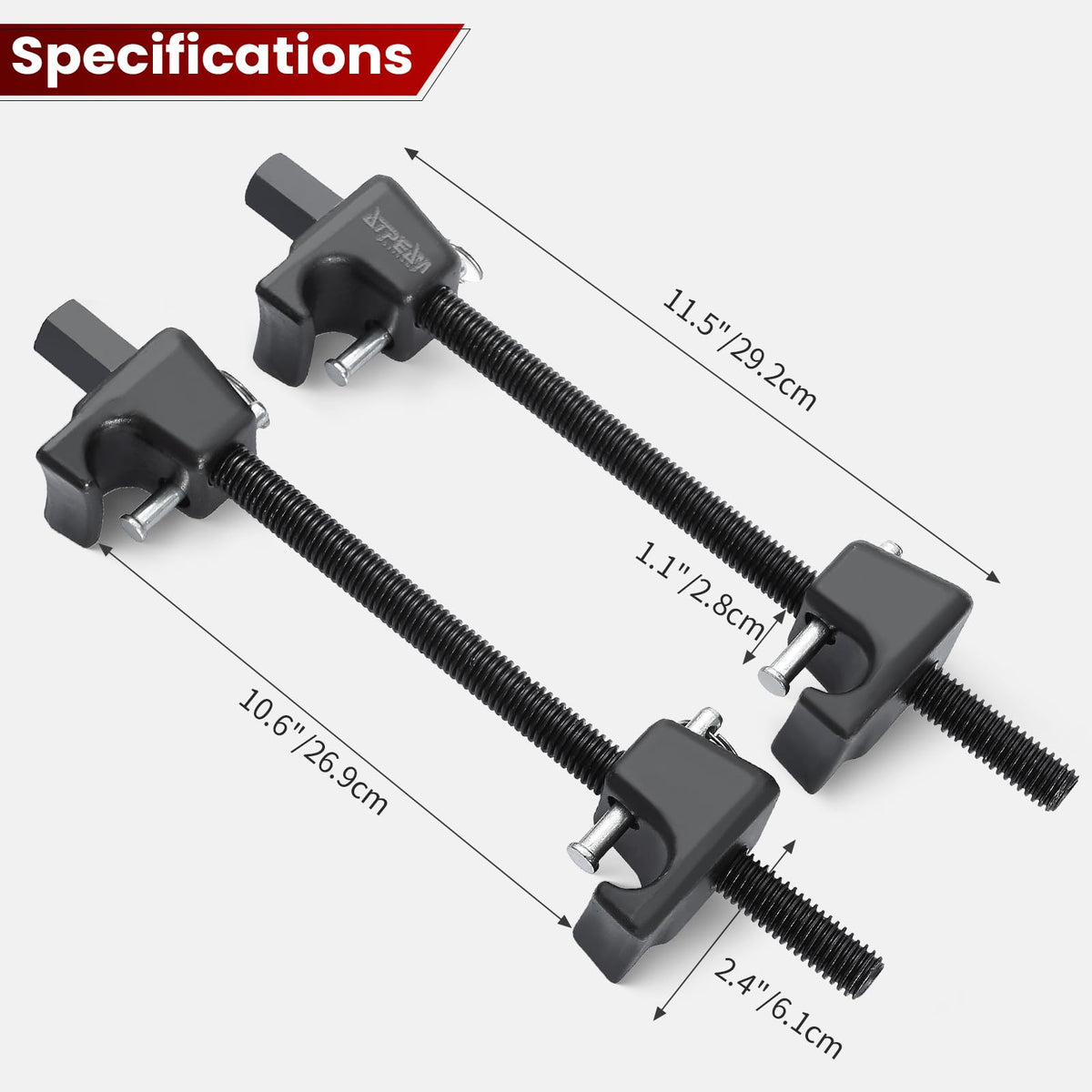ATPEAM threaded rod detail with hardened center screw, showing smooth controlled compression
