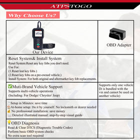 ATPSTOGO remote with battery installed and pre-tested for immediate use