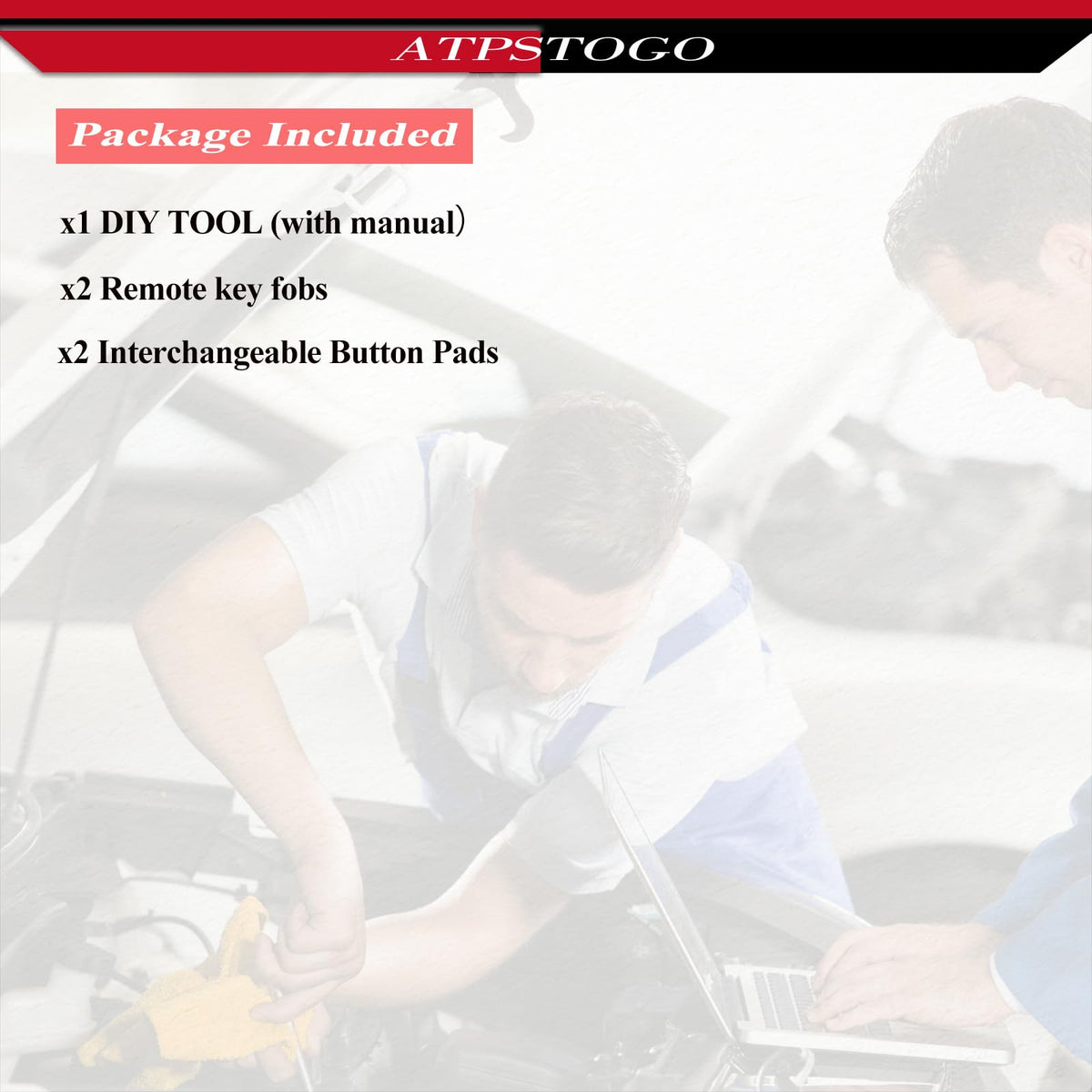ATPSTOGO remote next to car key showing size scale for accurate fitting
