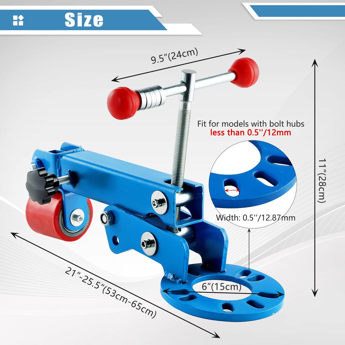 ATPTOOL nylon wheel closeup demonstrating low-mark rolling for safer fender contact