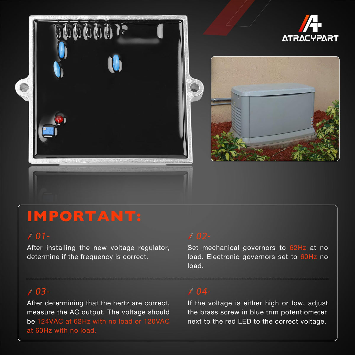 ATRACYPART AVR inside RV generator compartment illustrating reliable standby power protection