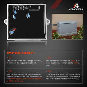 ATRACYPART AVR inside RV generator compartment illustrating reliable standby power protection