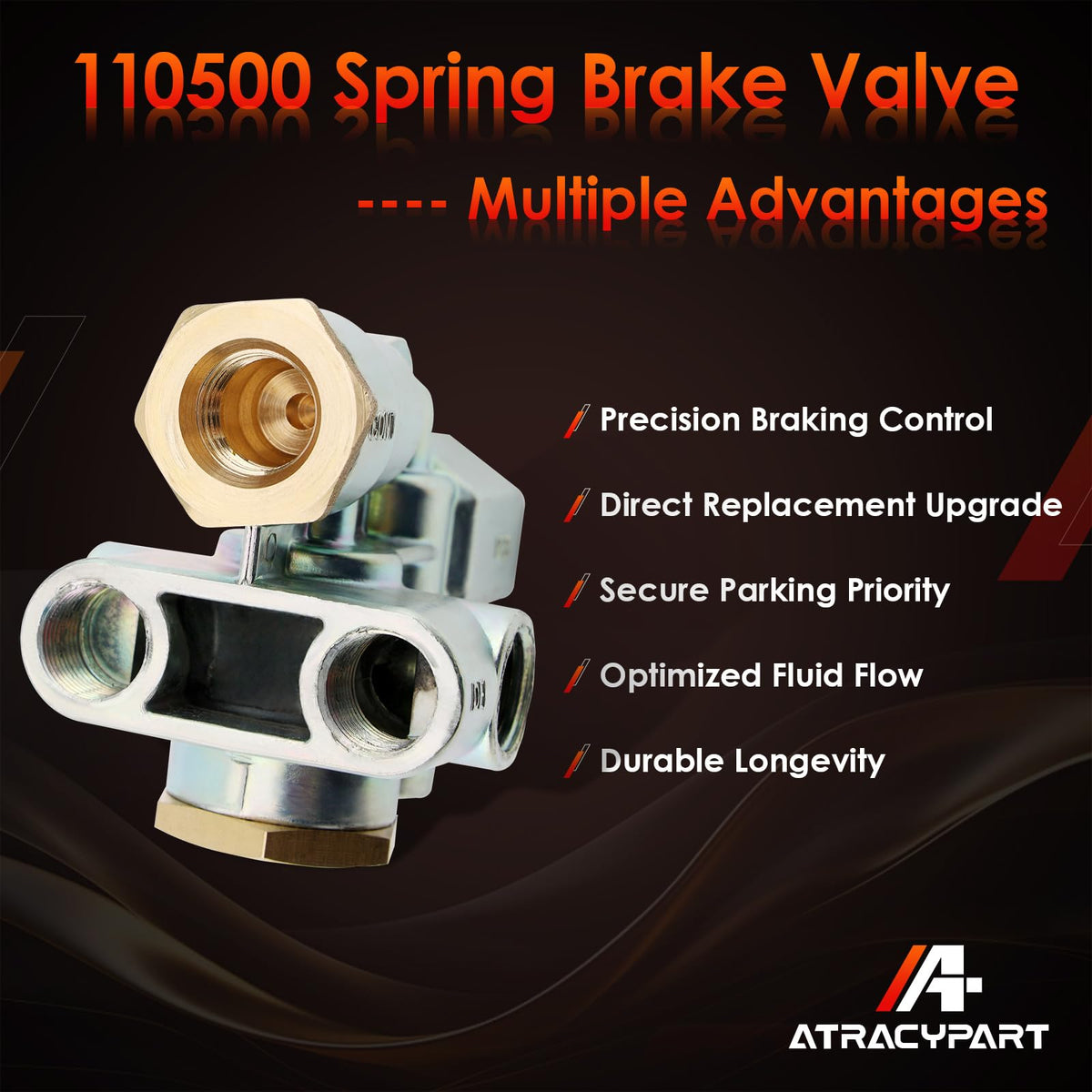 ATRACYPART 110500 side port detail highlighting correct 3/8" and 1/2" ports
