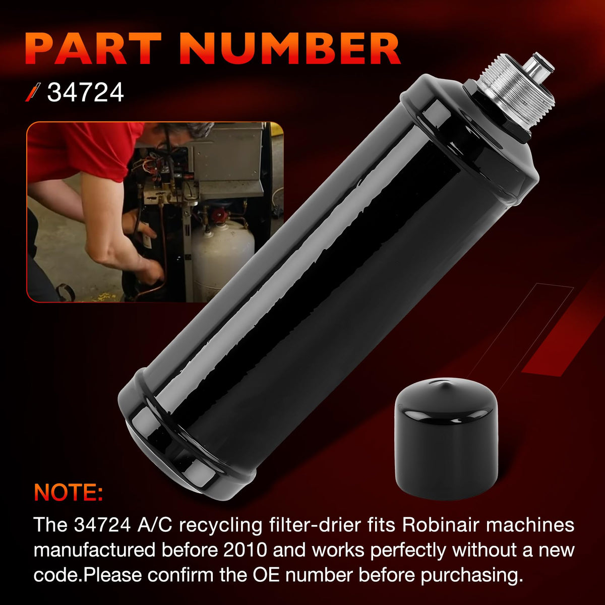 ATRACYPART 34724 cutaway of filter media showing molecular sieve for moisture control