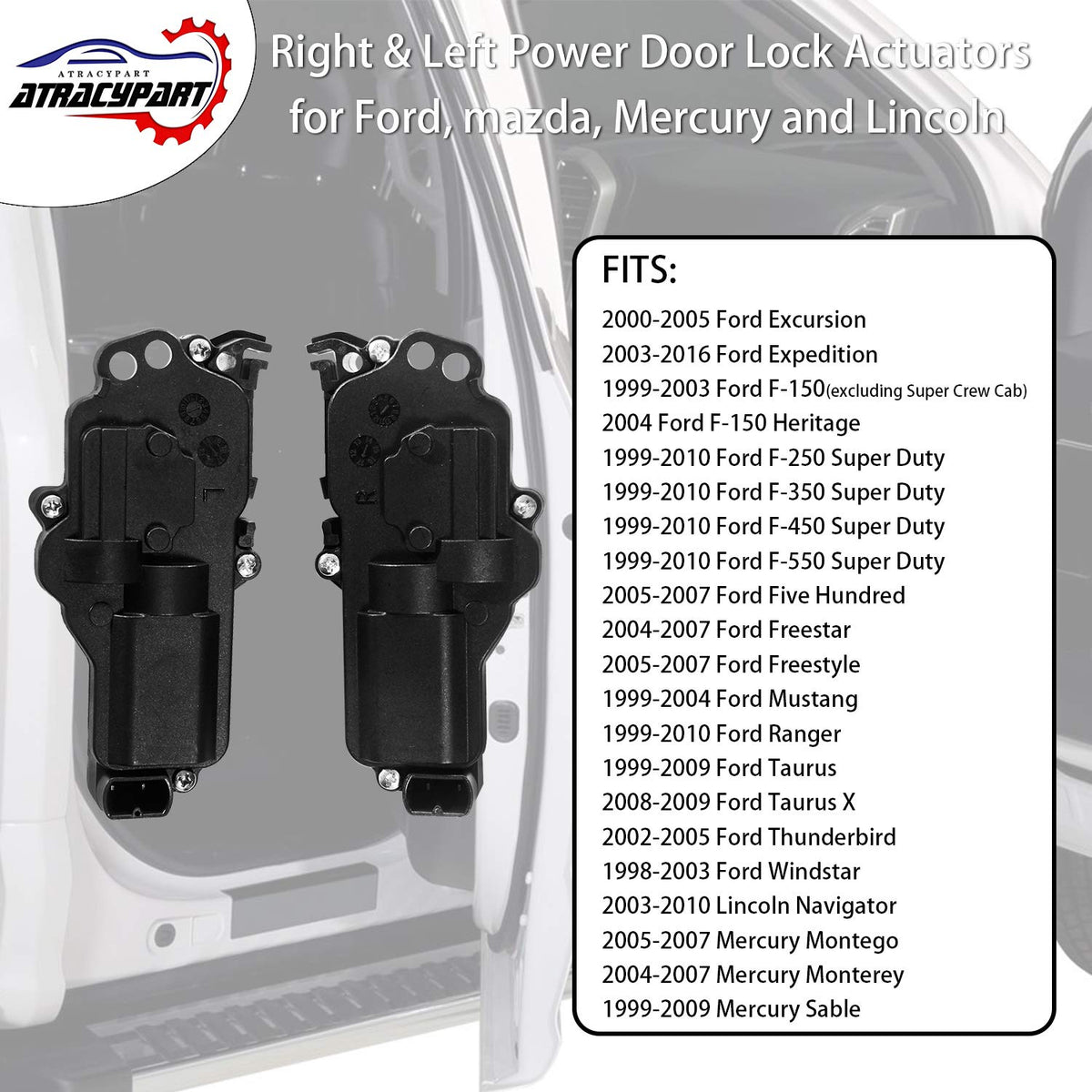ATRACYPART driver's-side actuator installed in door showing restored lock function