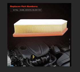ATRACYPART air filter pleated side view demonstrating debris blocking benefit