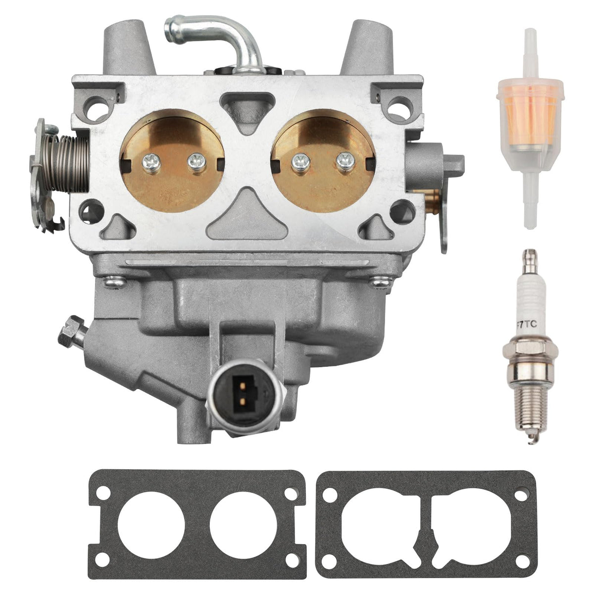 ATRACYPART carburetor front view showing mounting points and fitment benefit