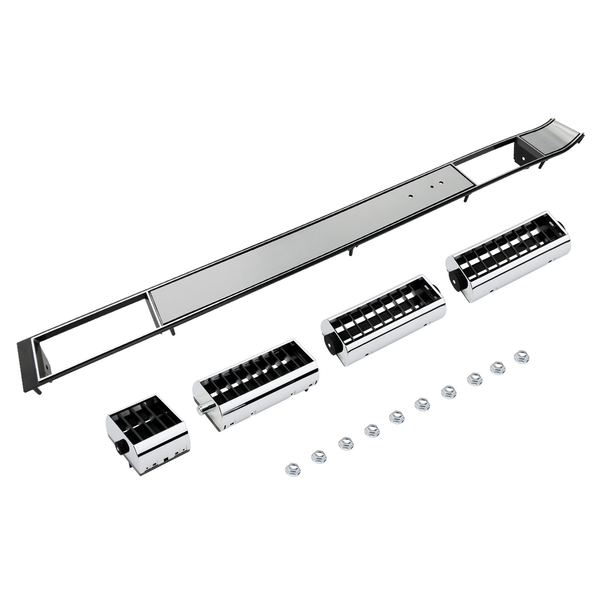 ATRACYPART front view of center dash vent plate showing factory fit and restored appearance