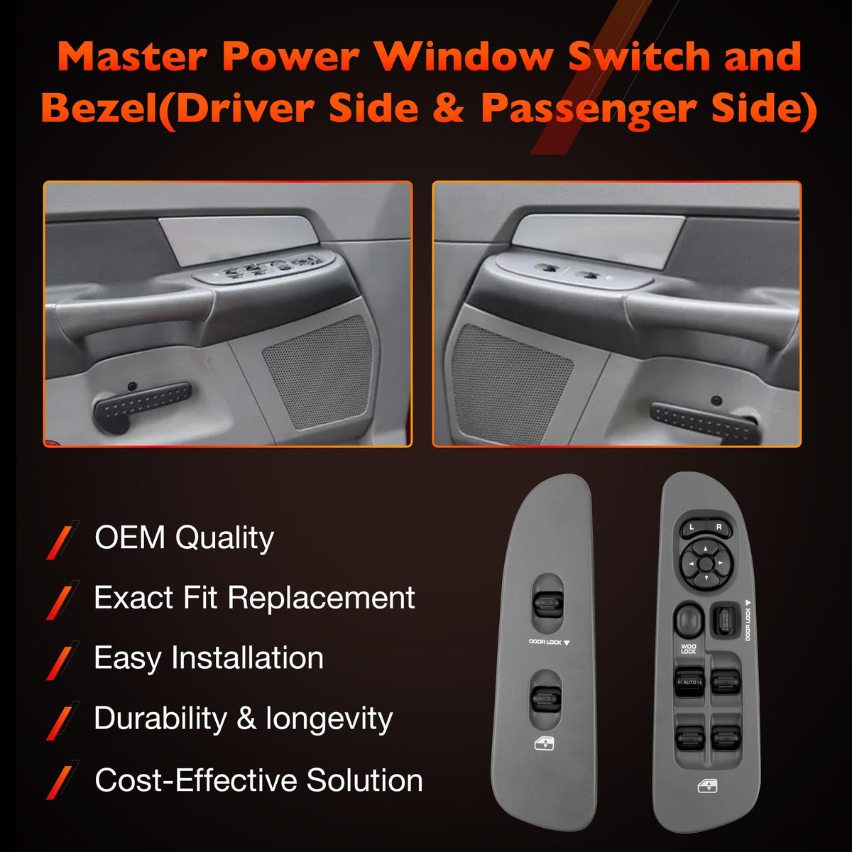 ATRACYPART close-up of switch buttons and finish, provides durable tactile feel