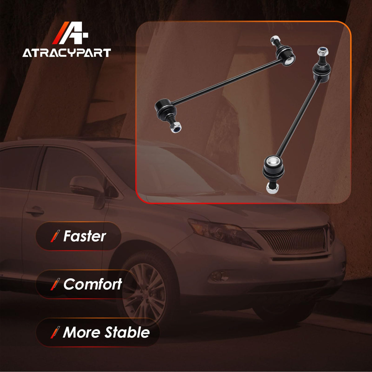ATRACYPART on a Highlander in motion demonstrating smoother ride
