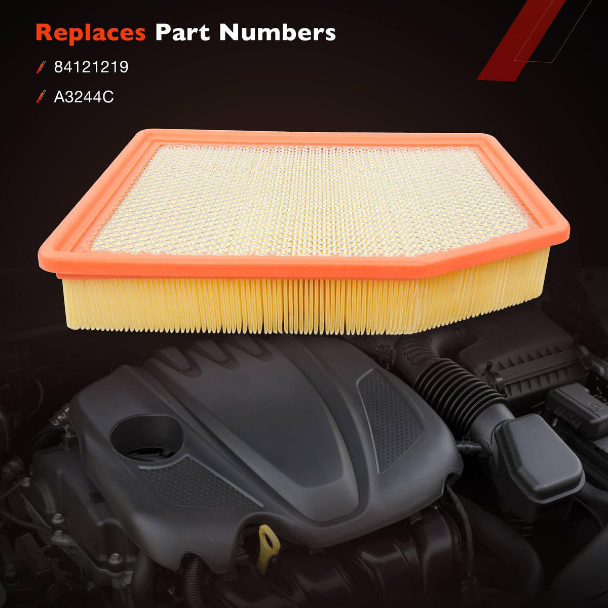 ATRACYPART engine air filter pleats and frame for improved engine airflow